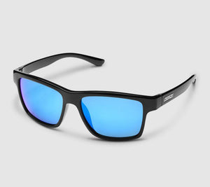 Suncloud A-Team Black Blue Mirror Polar Lens Sunglasses - Rider Shack