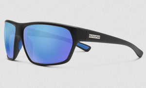Suncloud Boone Matte Black Blue Mirror Polarized Lens Sunglasses - Rider Shack