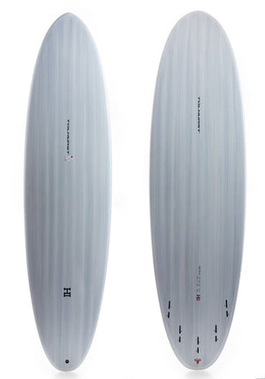 Thunderbolt 7'4 Moe Candy White (Red) Mid-Length Surfboard - Rider Shack