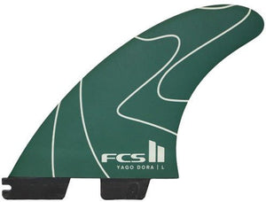 Yago Dora FCSII Pulse Green Large Surfboard Fins - Rider Shack